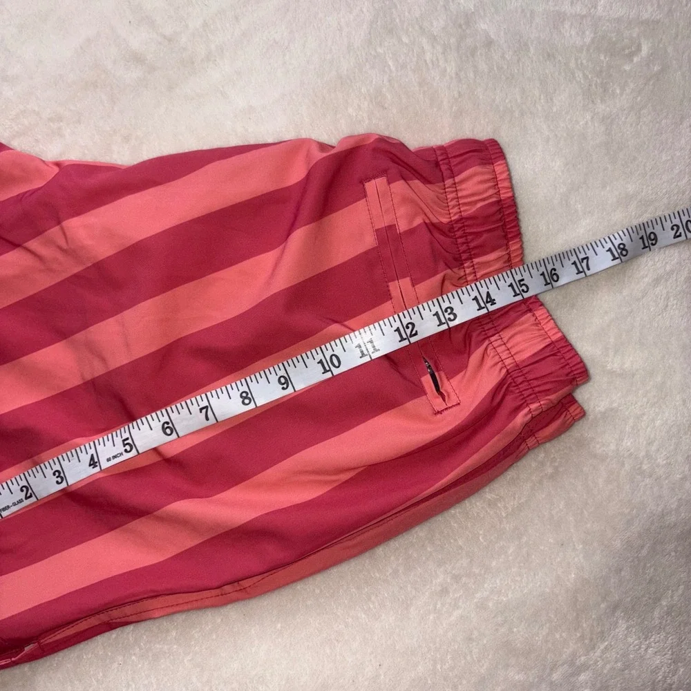 BEARBOTTOM Swim Trunks Mens Large Pink Red Striped Lined 5.5